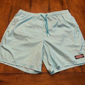Vineyard Vines Stripped Blue Swim Shorts